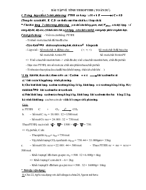 Bài tập về tính theo PTHH (Toán dư)